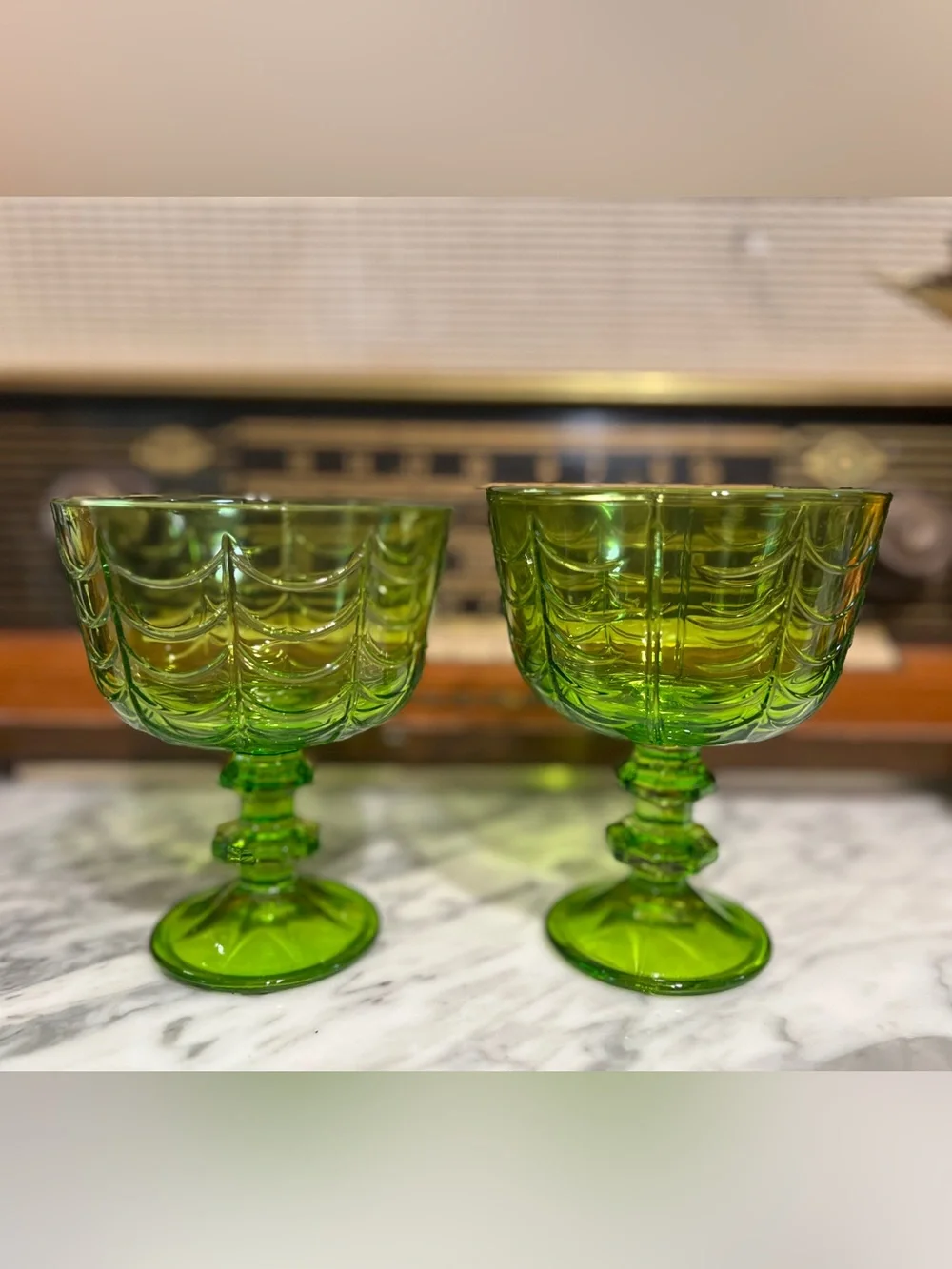 ✨NEW💚Target Bullseye Playground 2026 Halloween Green Glass Goblet Stemware Set🥂